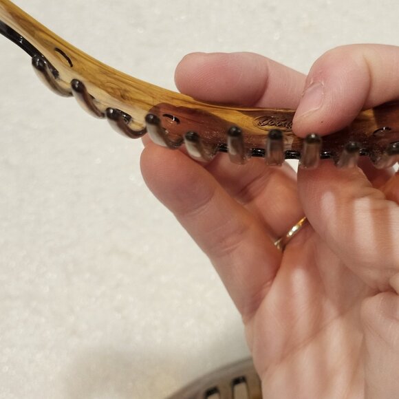 2 VTG Goody French Hair Combs Brown Faux Tourtoise Shell Amber Brown Twist Updo - Picture 7 of 10